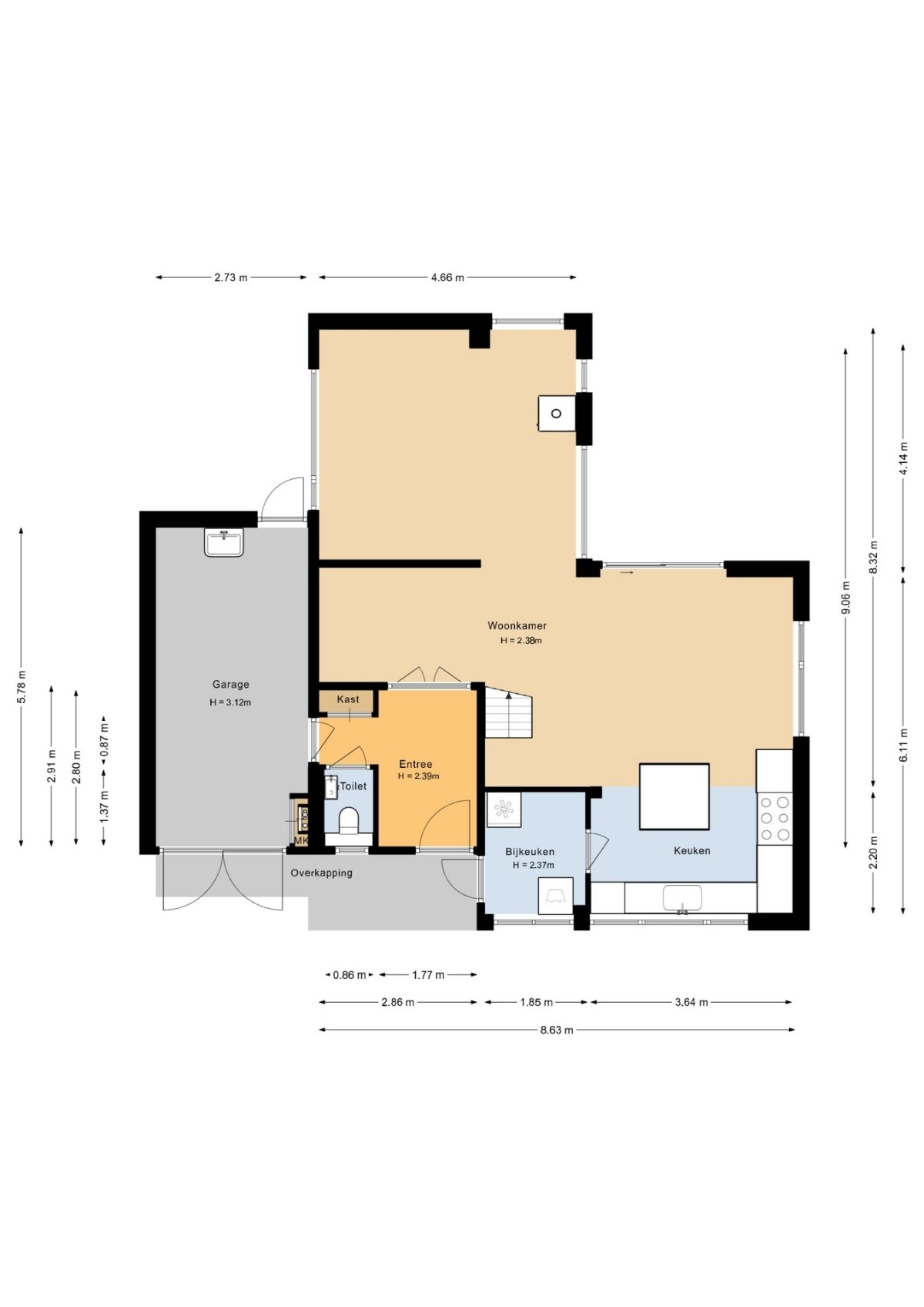 Dordognelaan 40 plattegrond