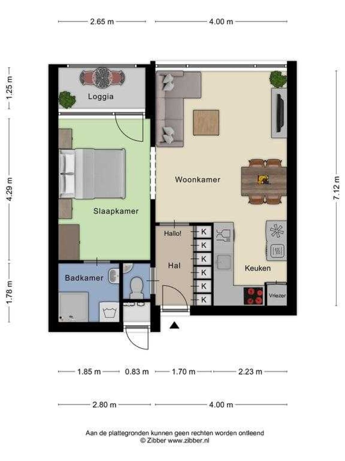 Penelopestraat 279 indeling appartement