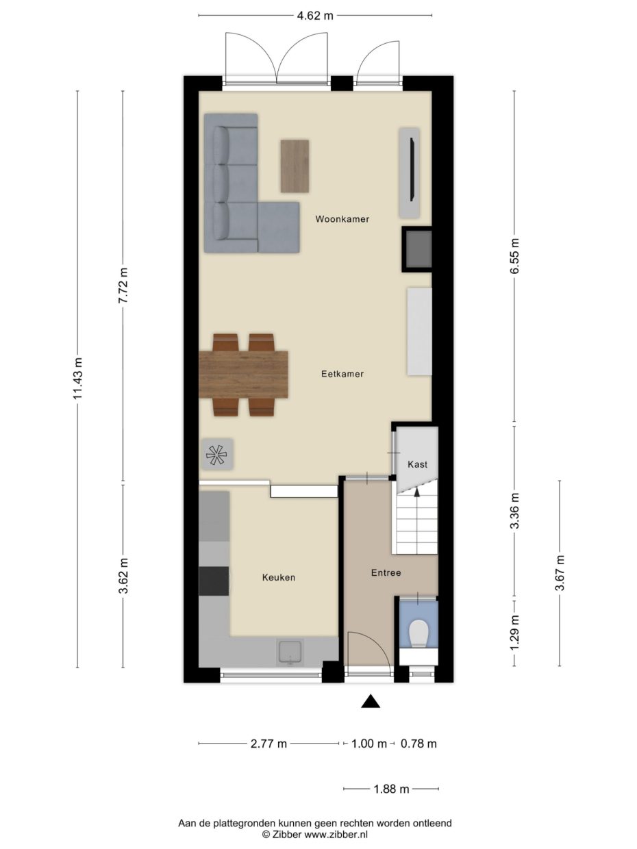 Zevenbergenstraat 5 plattegrond