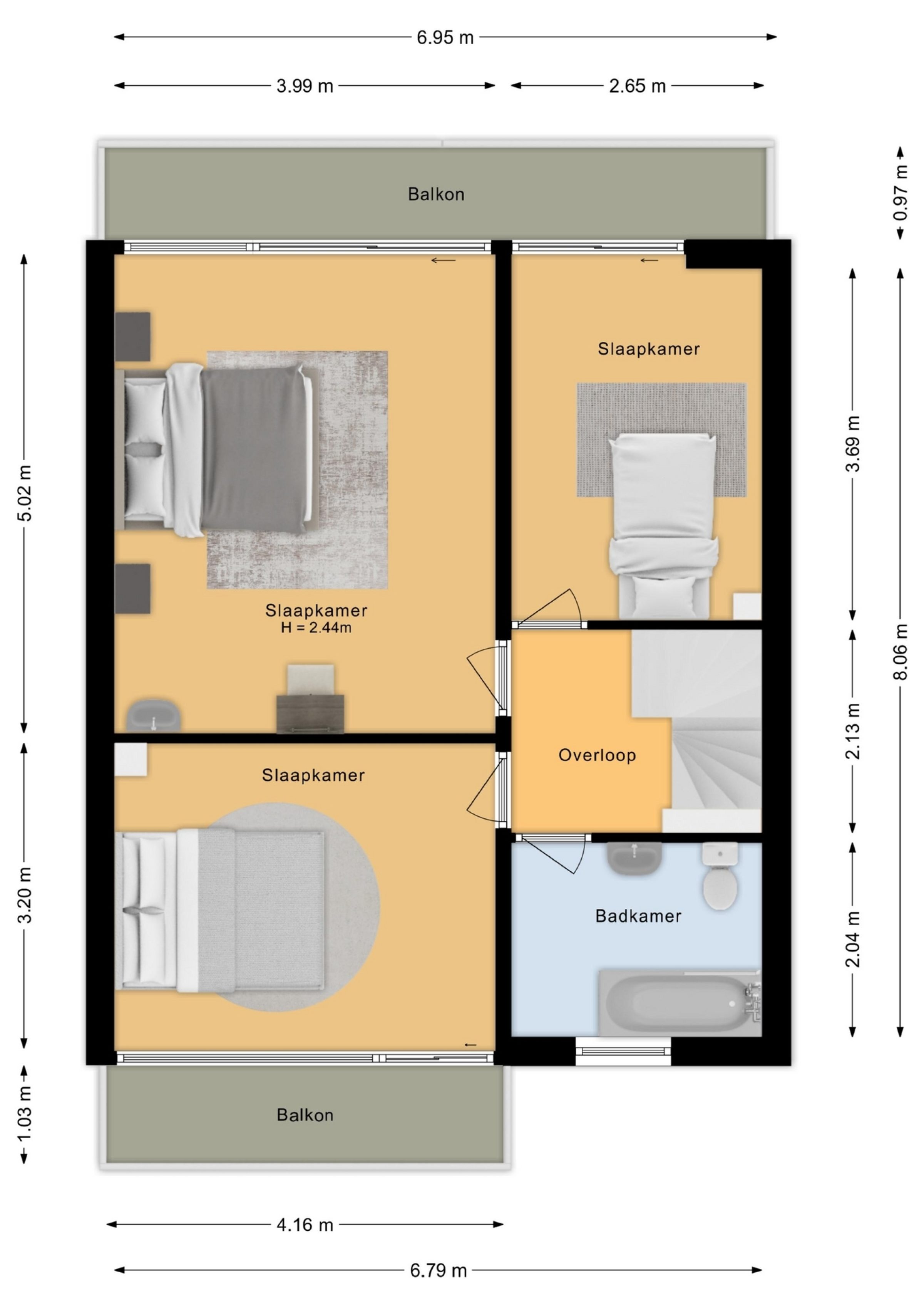 Woldberglaan 14 plattegrond 3
