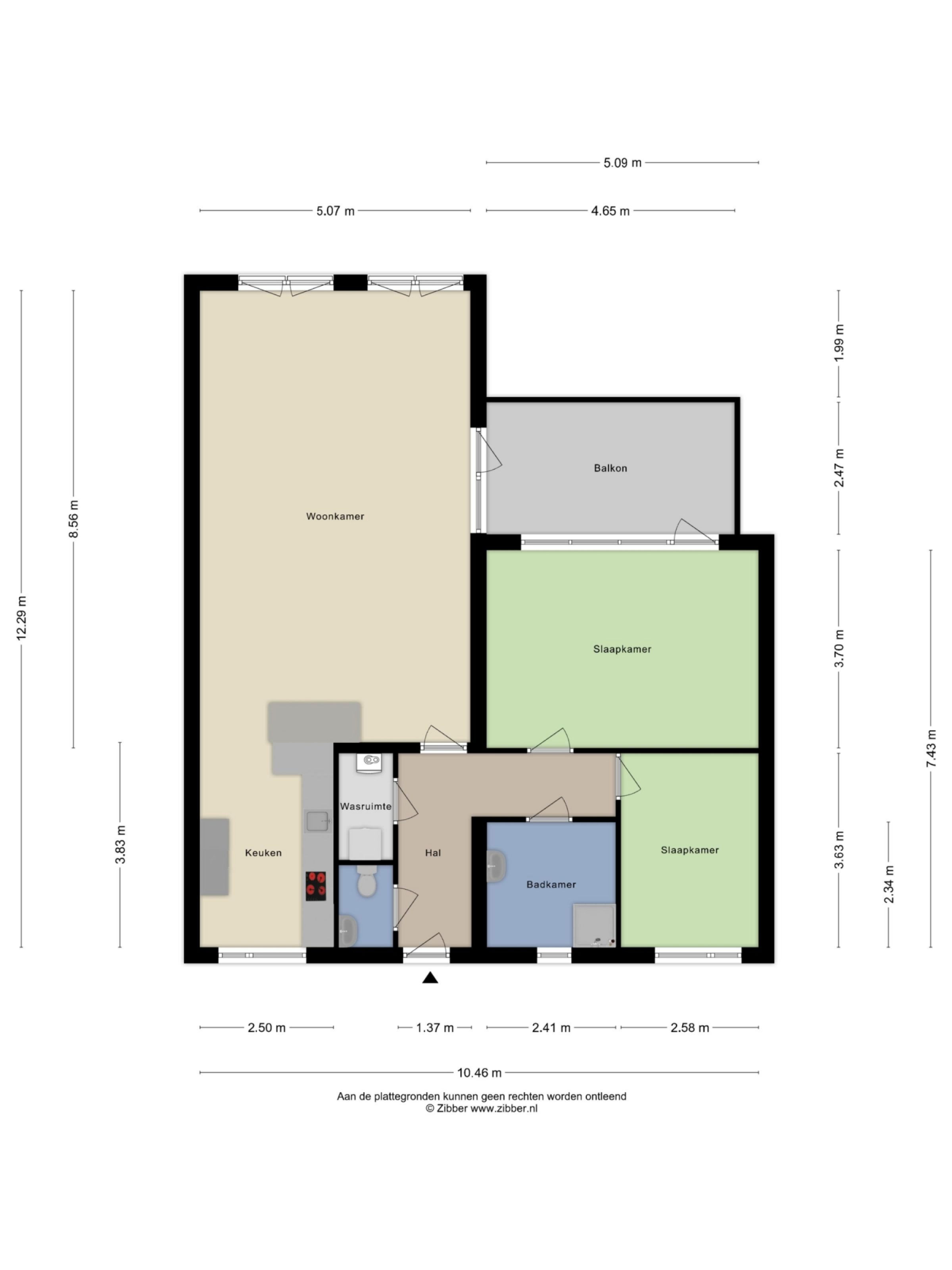 Frontonstraat 39 plattegrond