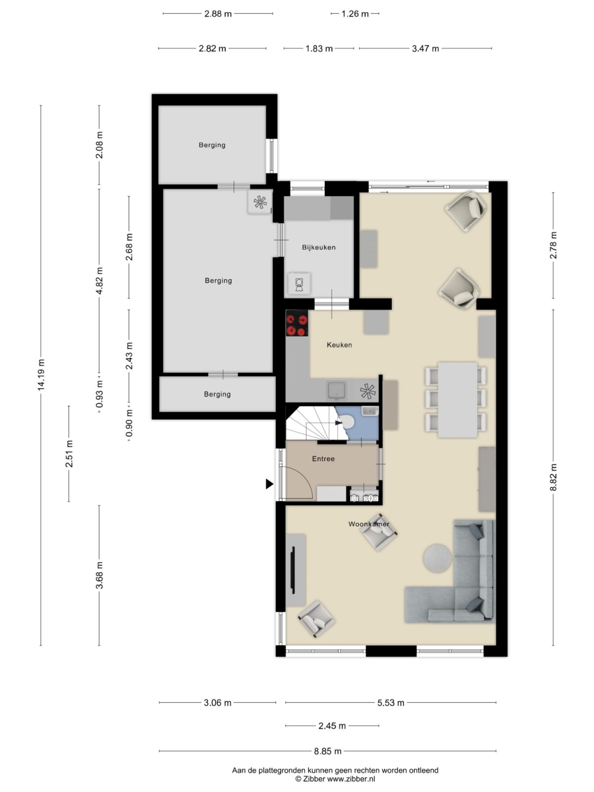 Leistraat 1 plattegrond