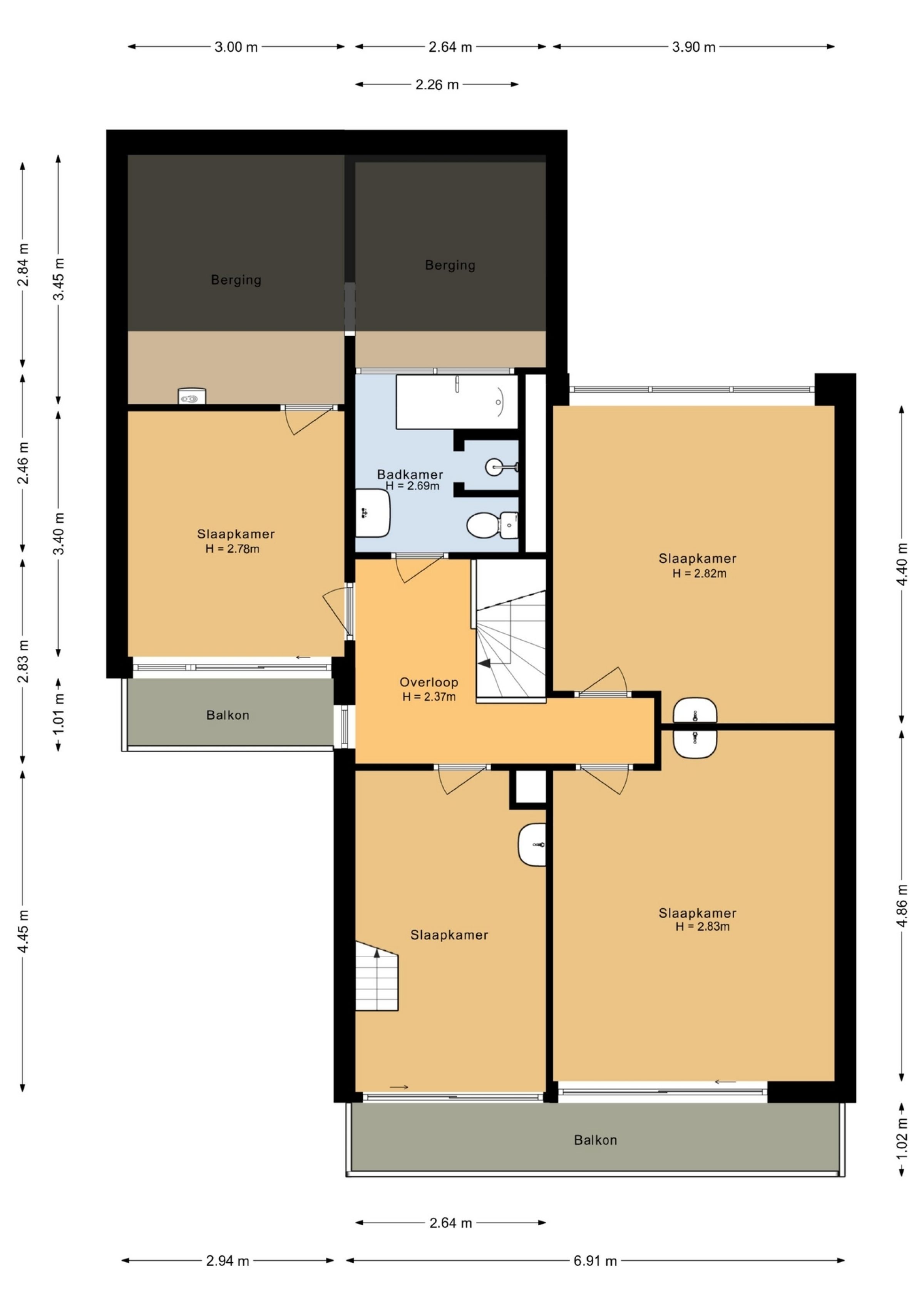 Grebbeberglaan 46 plattegrond 2